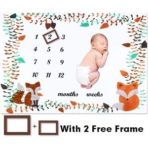 Fox Baby Milestone Blanket